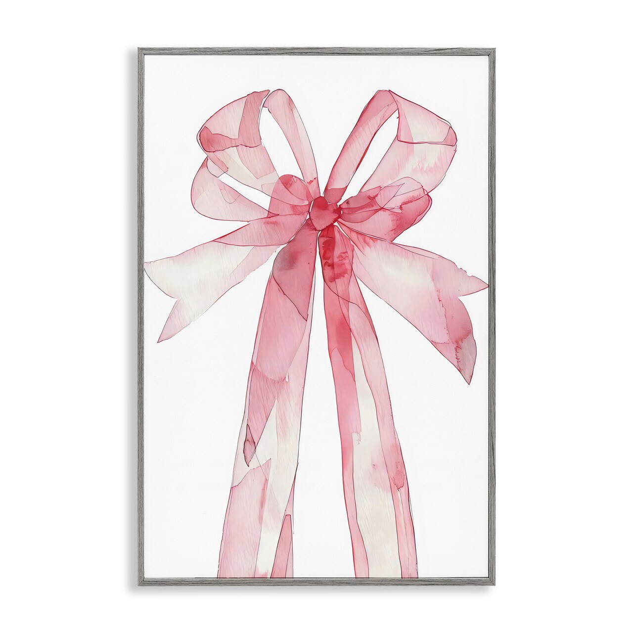 Stupell Industries Watercolor Pink Bow Illustration Framed Giclee, design by LSR Design Studio